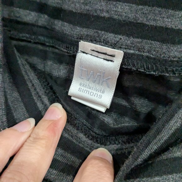 Simons Twik Asymmetrical Striped Skirt Grey Black Size XS - Picture 3 of 5